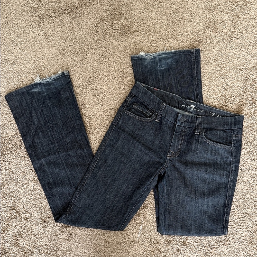 Y2K 7 For All Mankind “A” Pocket Dark Wash Low Rise Flare Jeans